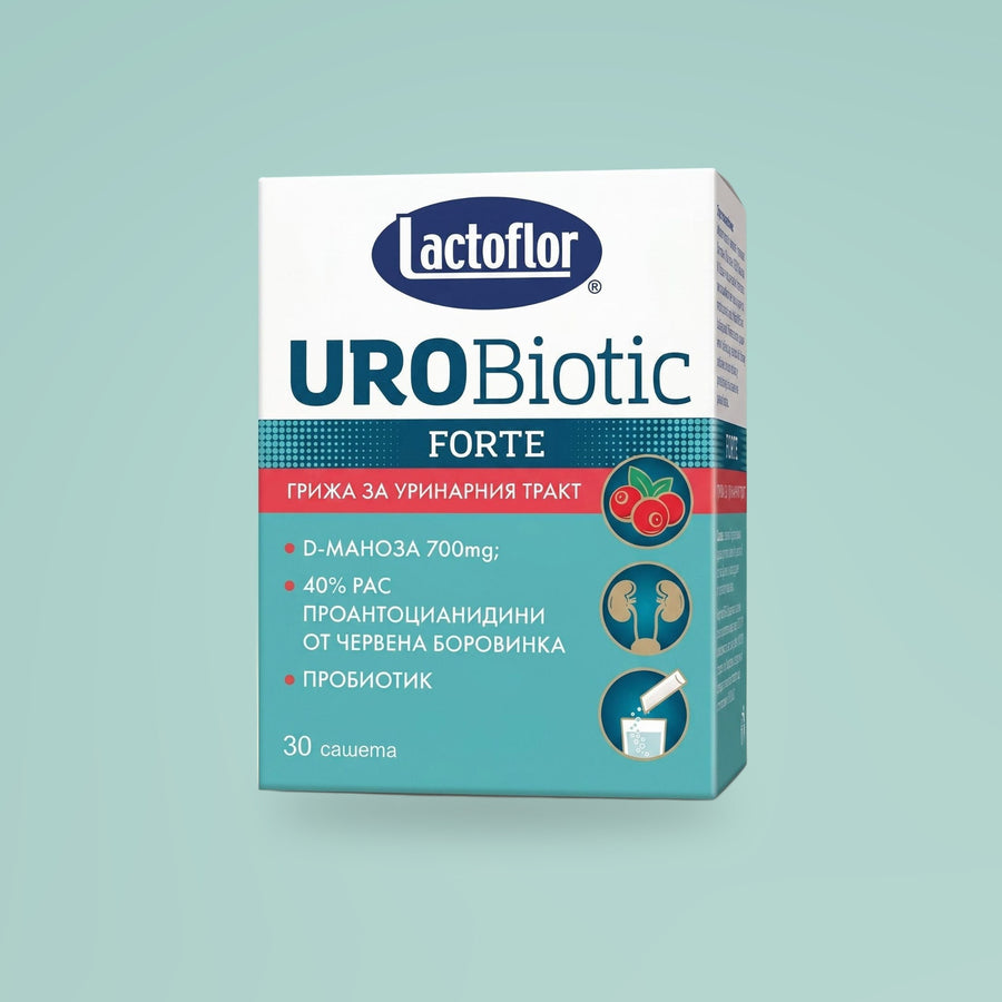 Lactoflor Urobiotic Forte с D-маноза и червена боровинка, 30 сашета