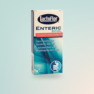 Lactoflor Enteric Ecol пробиотик със Saccharomyces boulardii, 12 капсули