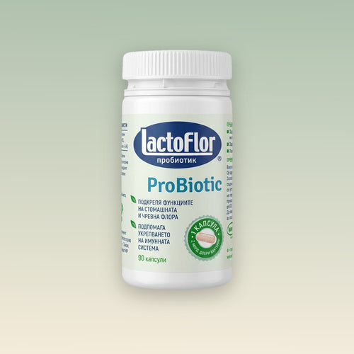 Lactoflor Probiotic с четири български щама, флакон от 90 капсули