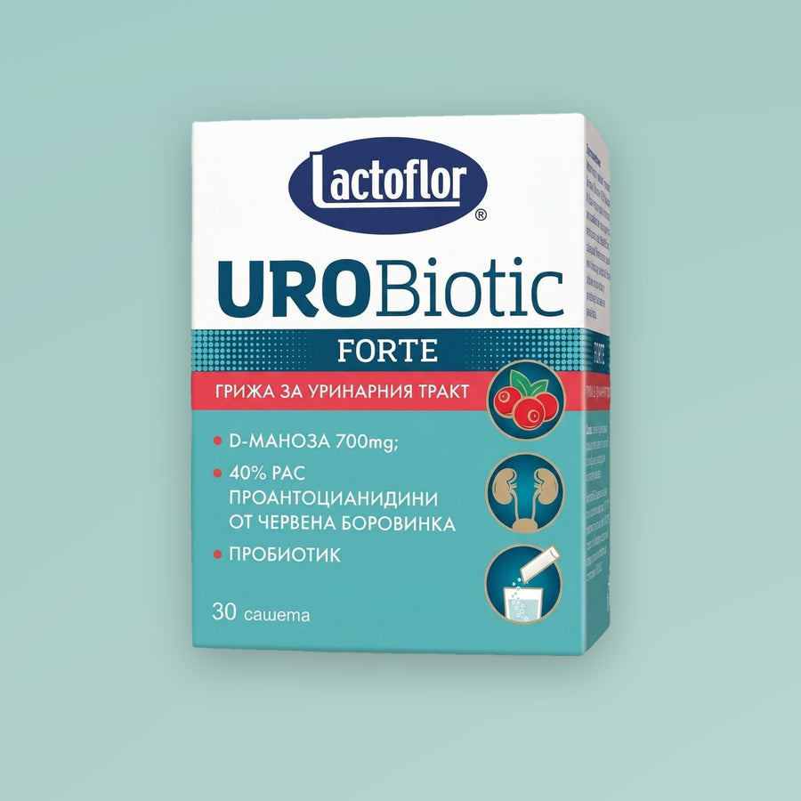 Lactoflor Urobiotic Forte с D-маноза и червена боровинка, 30 сашета