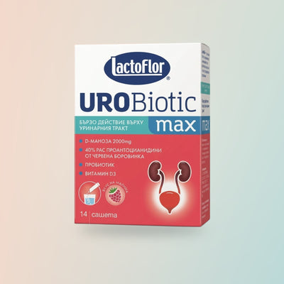 Lactoflor Urobiotic Max с D-маноза и червена боровинка, 14 сашета