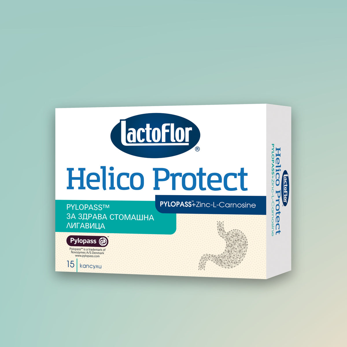 Lactoflor HelicoProtect with patented Pylopass, pack of 15 capsules
