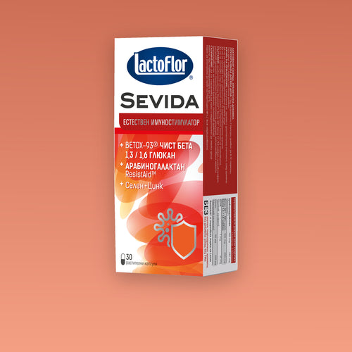 Lactoflor Sevida with beta glucan, zinc and selenium, pack of 30 capsules