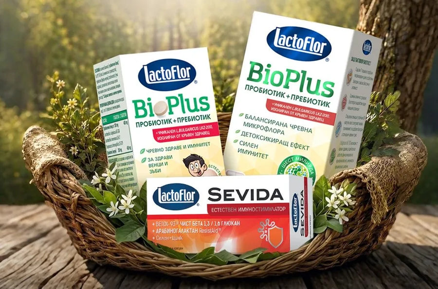 Кошница Игрите — Lactoflor BioPlus капсули, BioPlus таблетки и Sevida
